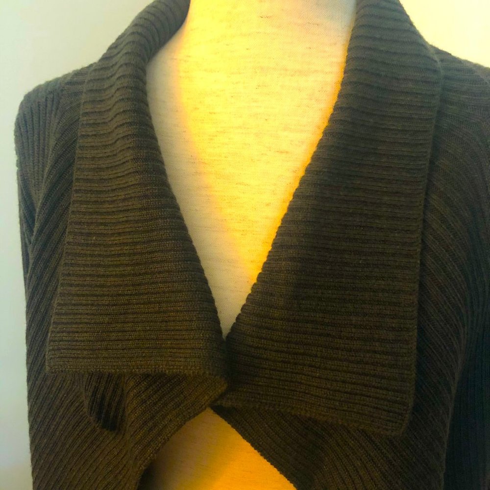 EILEEN FISHER Merino Wool Ribbed Cardigan